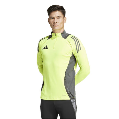 Solar Yellow - Pack Shot - Adidas Mens Half Zip Long-Sleeved Jersey