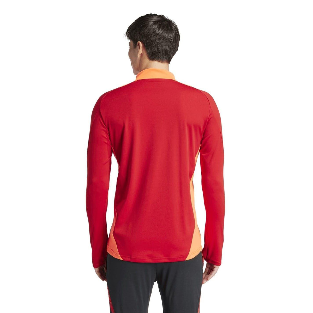 Team Power Red - Back - Adidas Mens Half Zip Long-Sleeved Jersey