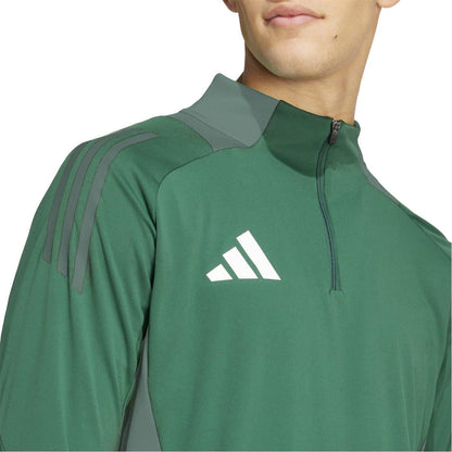 Dark Green - Side - Adidas Mens Half Zip Long-Sleeved Jersey