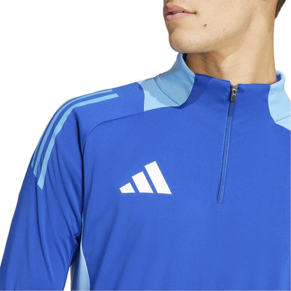 Royal Blue - Side - Adidas Mens Half Zip Long-Sleeved Jersey