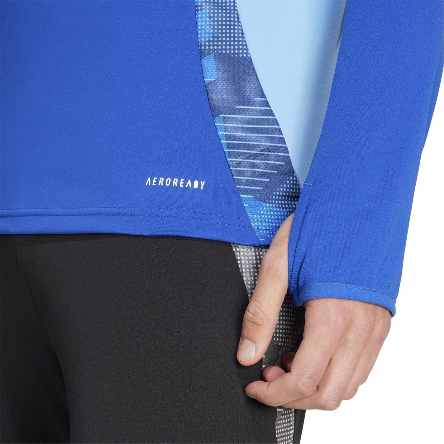 Royal Blue - Lifestyle - Adidas Mens Half Zip Long-Sleeved Jersey