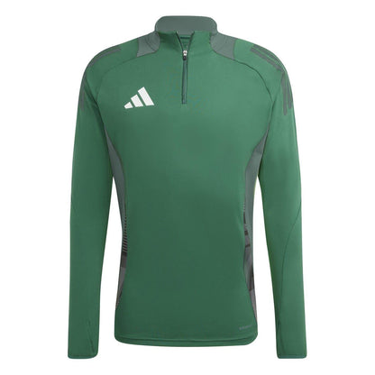 Dark Green - Front - Adidas Mens Half Zip Long-Sleeved Jersey