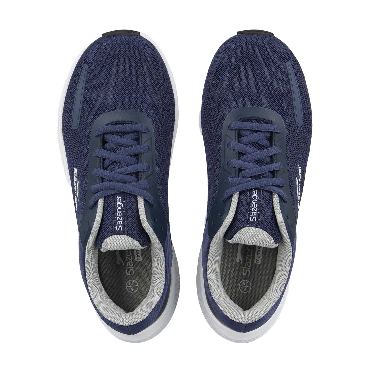 Navy-White - Side - Slazenger Childrens-Kids Assent Trainers