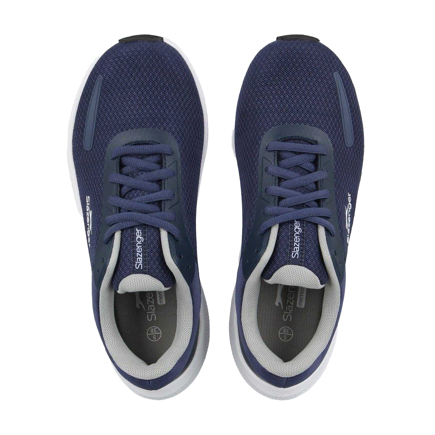 Navy-White - Side - Slazenger Childrens-Kids Assent Trainers