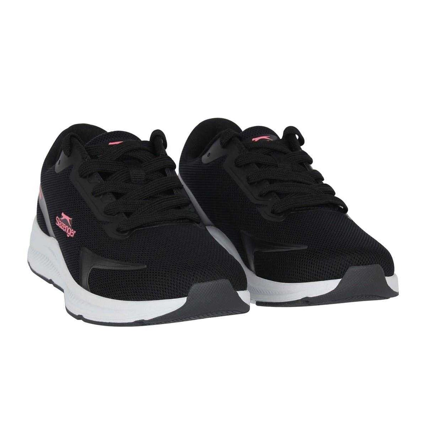 Black-Pink - Pack Shot - Slazenger Childrens-Kids Assent Trainers