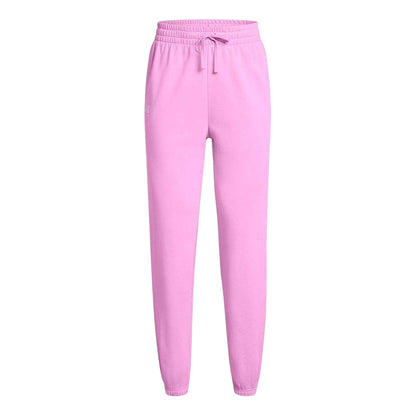Pink - Front - Under Armour Womens-Ladies Rival Terry Joggers