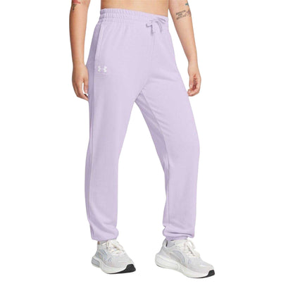 Purple - Side - Under Armour Womens-Ladies Rival Terry Joggers