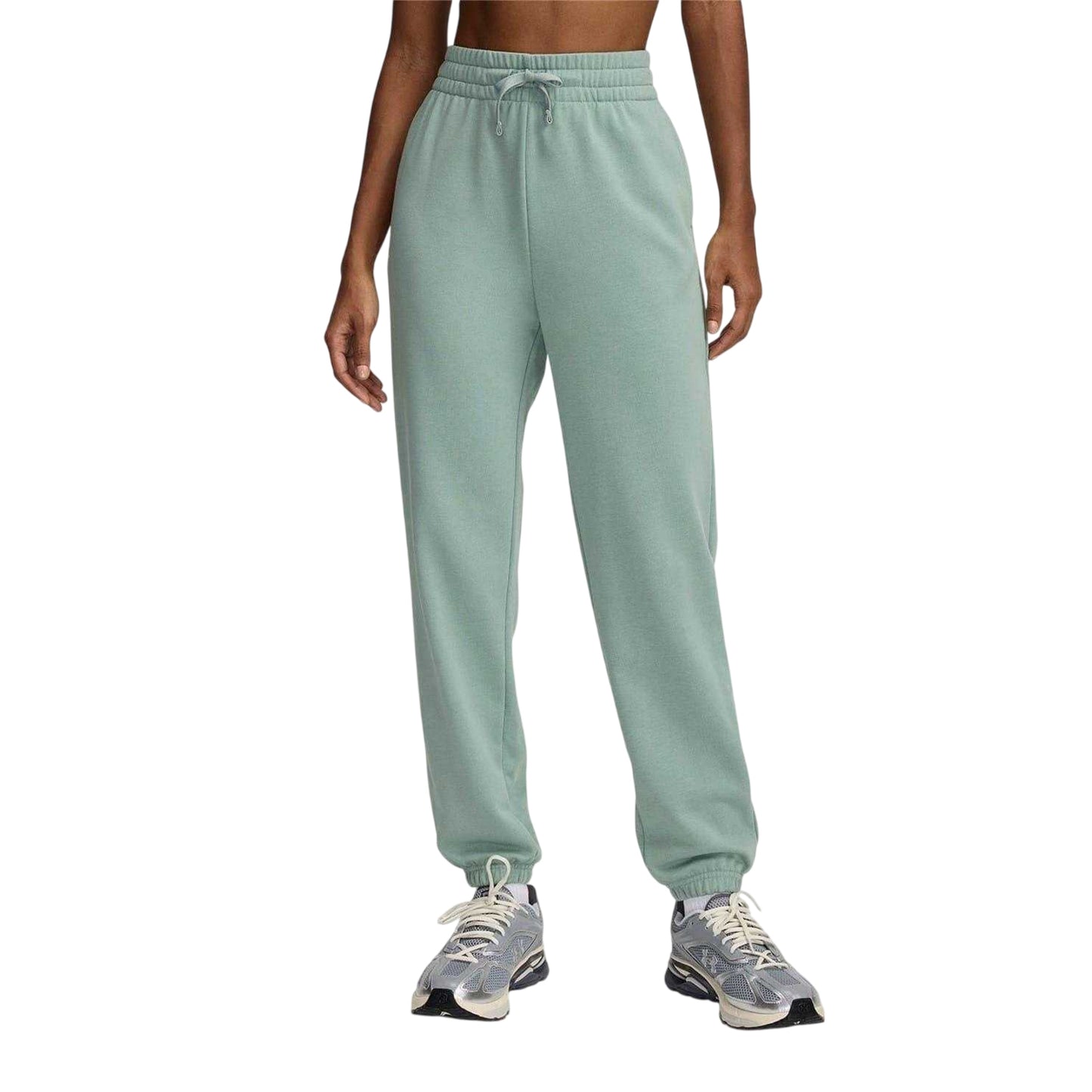 Green - Front - Under Armour Womens-Ladies Rival Terry Joggers
