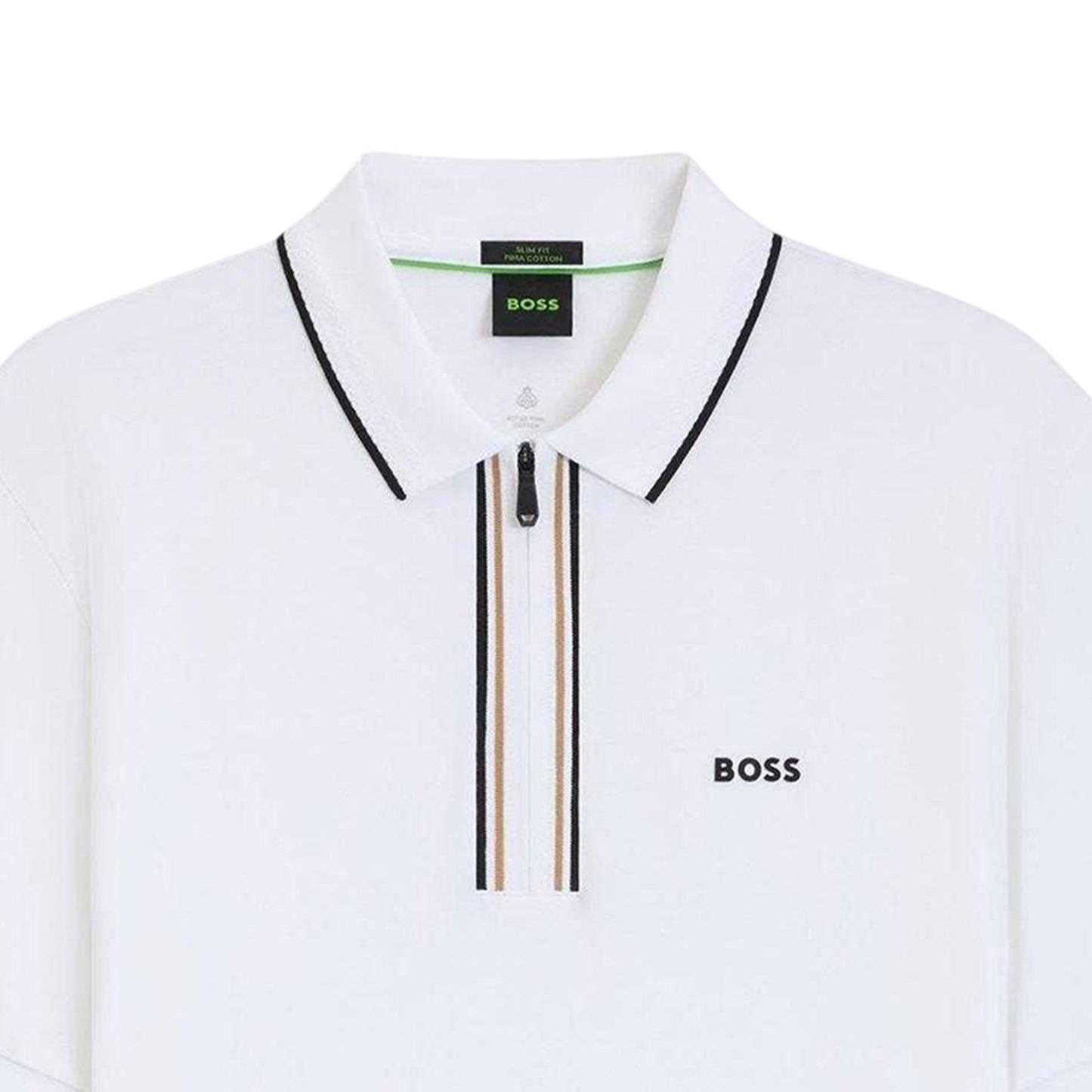 White - Side - Boss Mens Philix Quick Dry Short-Sleeved Polo Shirt