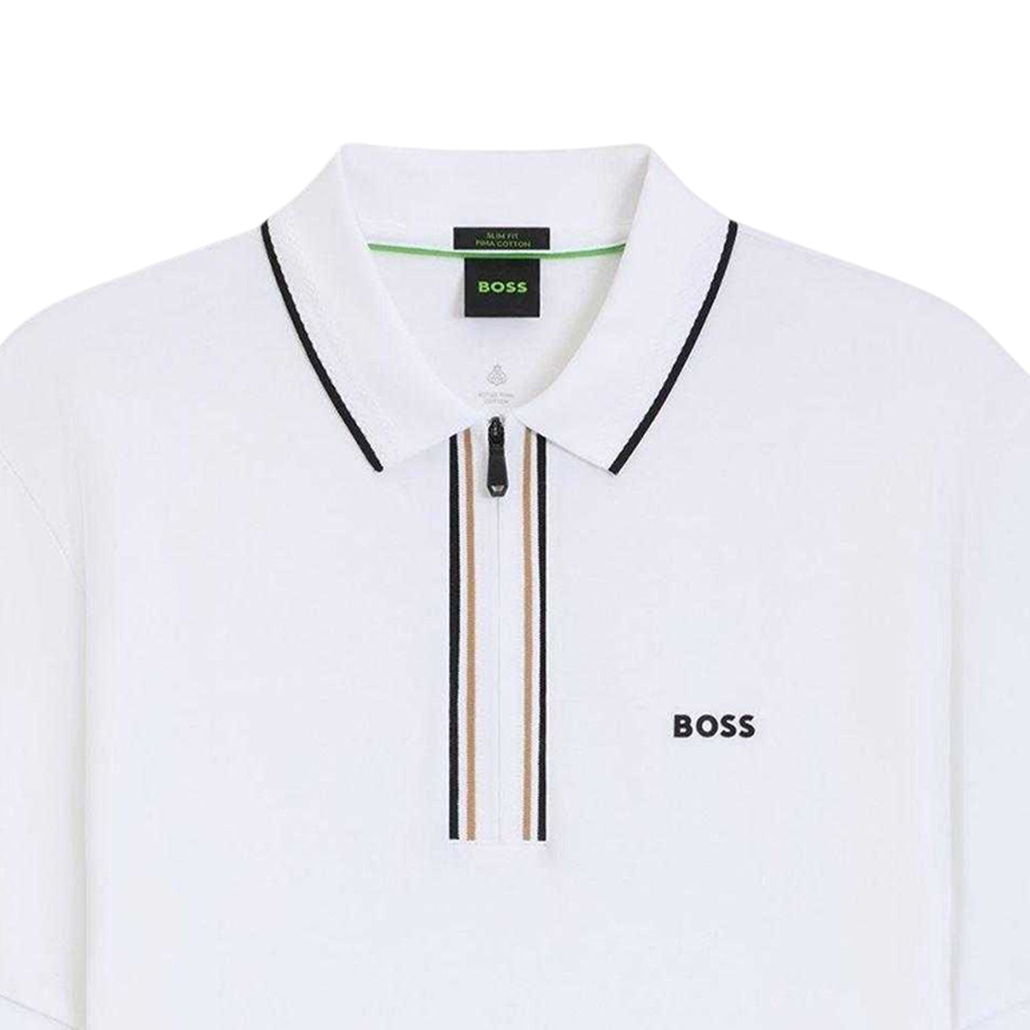 White - Side - Boss Mens Philix Quick Dry Short-Sleeved Polo Shirt
