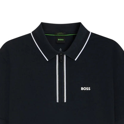 Dark Blue - Side - Boss Mens Philix Quick Dry Short-Sleeved Polo Shirt