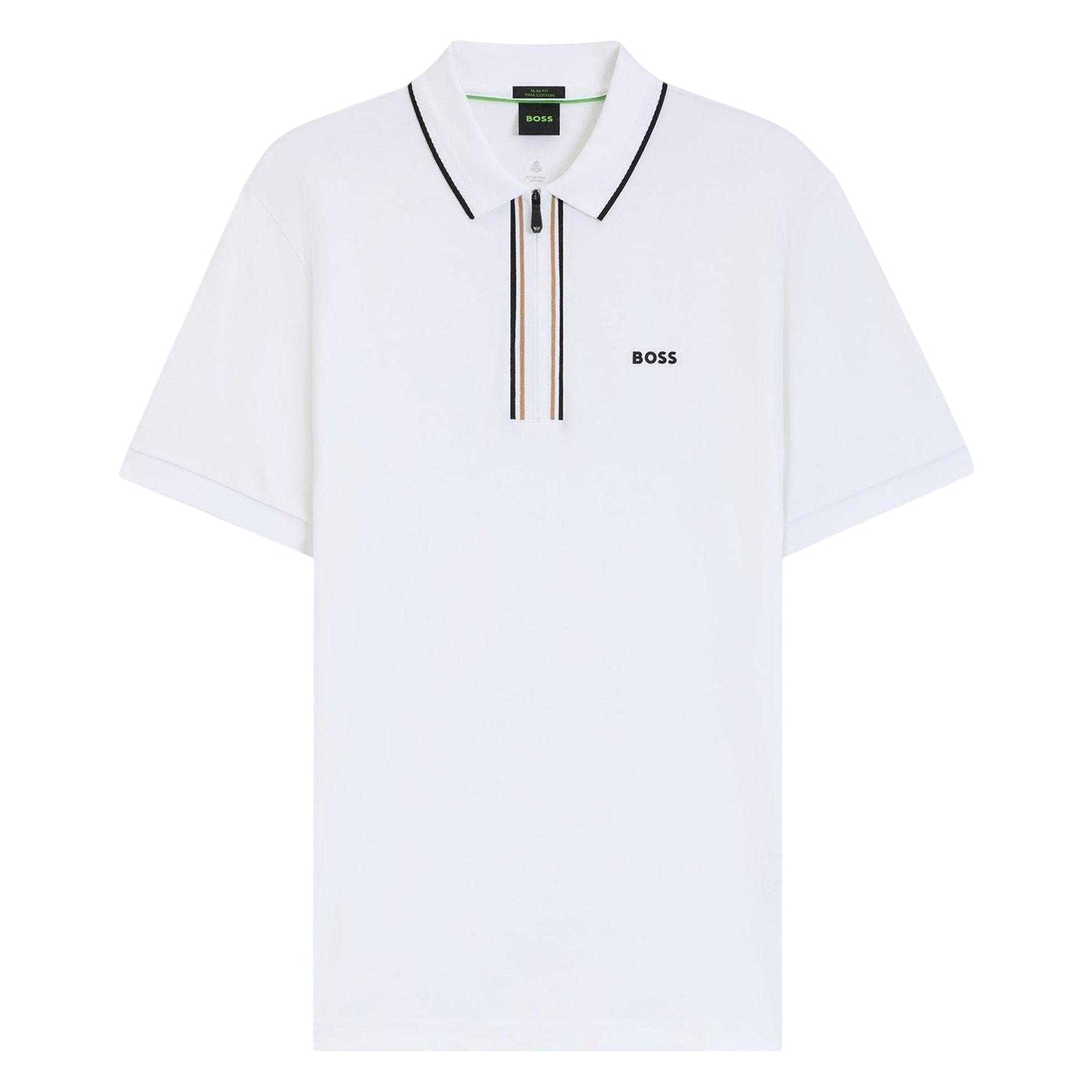 White - Front - Boss Mens Philix Quick Dry Short-Sleeved Polo Shirt