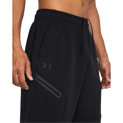 Black - Side - Under Armour Mens Fleece Plain Baggy Sweatpants