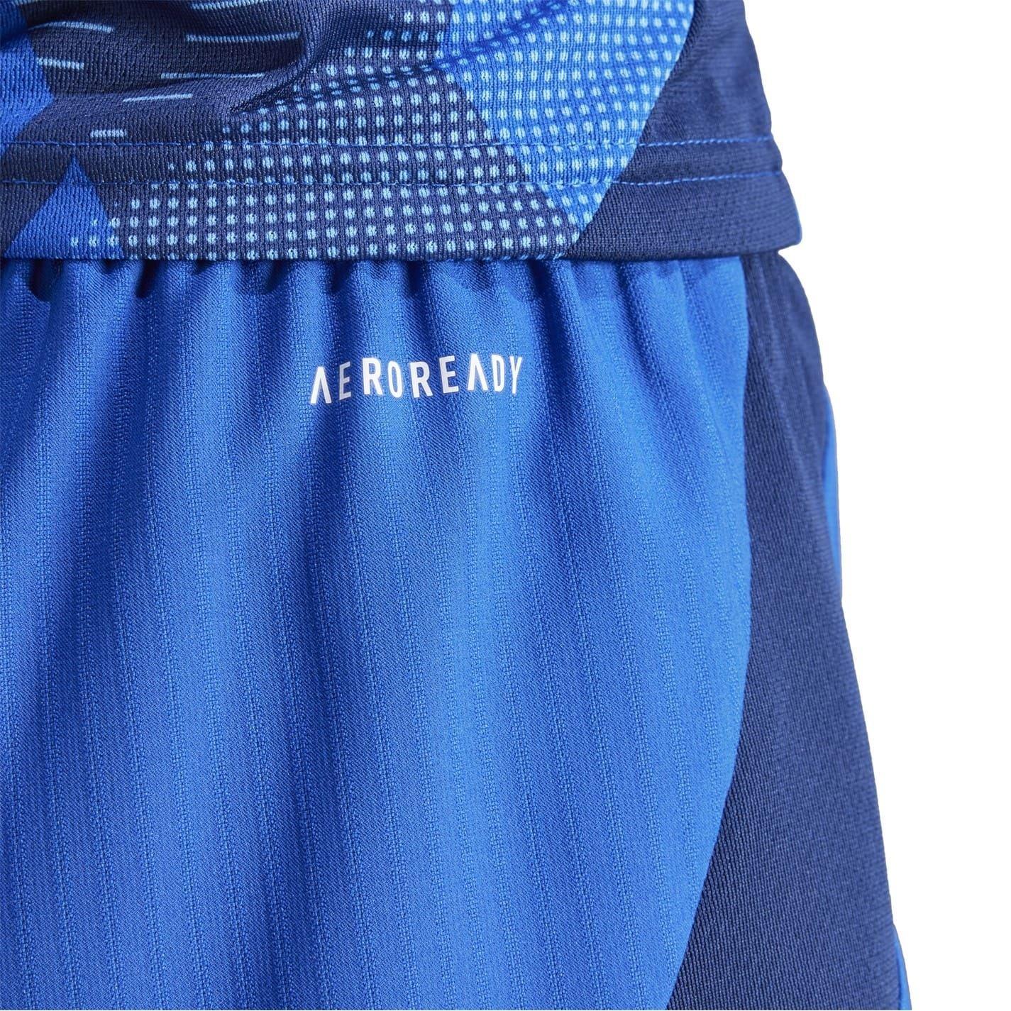 Royal Blue - Side - Adidas Womens-Ladies Tiro 24 Competition Logo Football Shorts