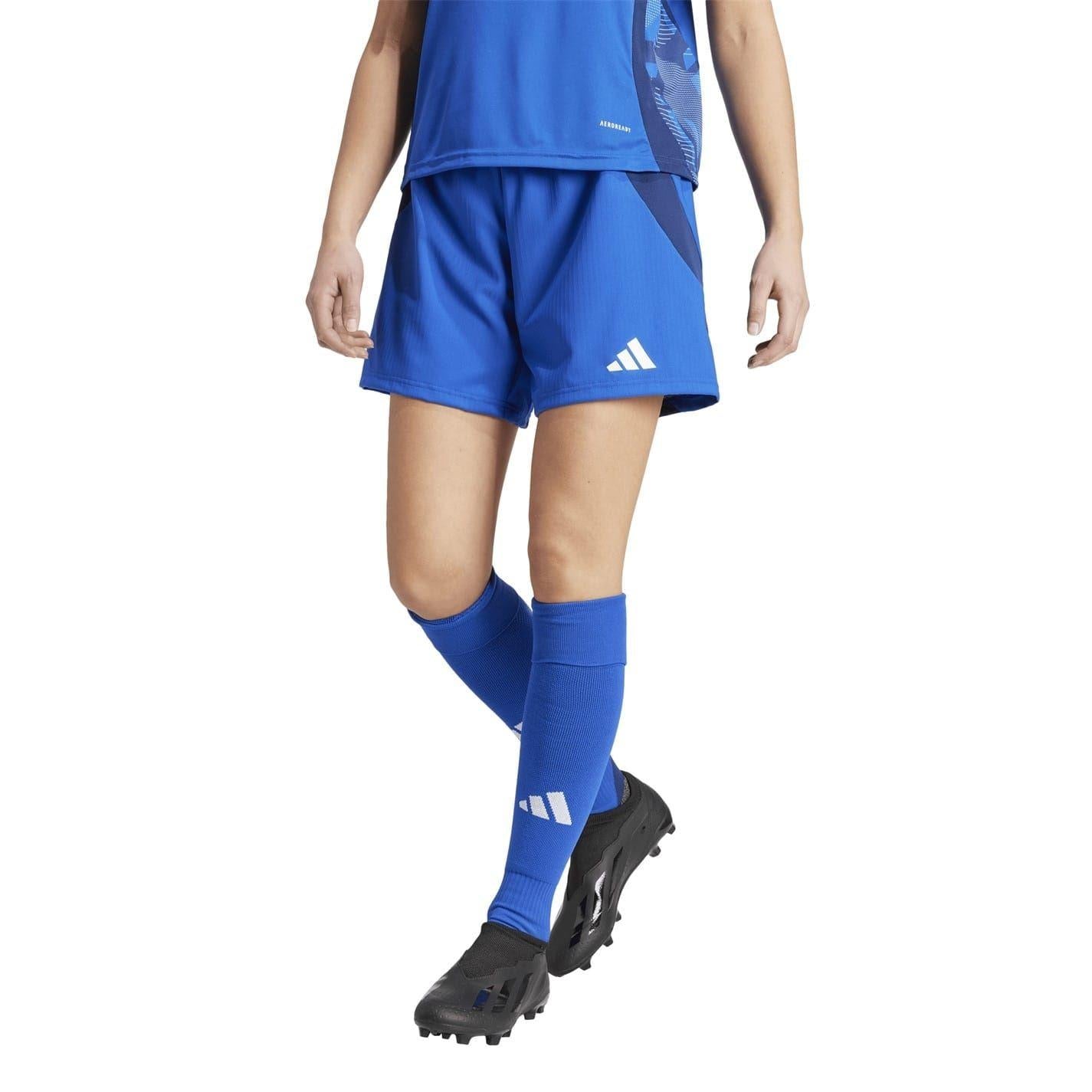 Royal Blue - Pack Shot - Adidas Womens-Ladies Tiro 24 Competition Logo Football Shorts