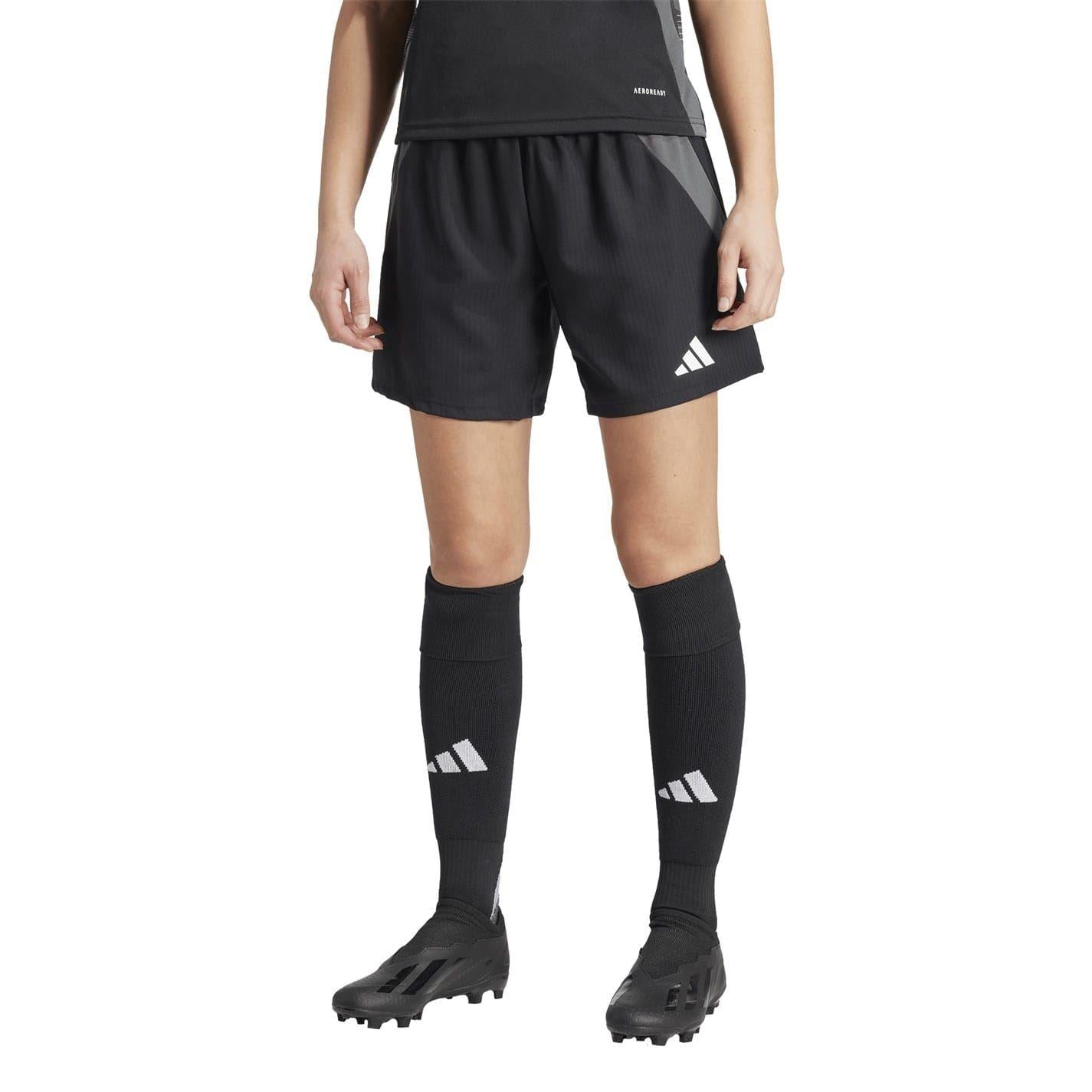 Black - Pack Shot - Adidas Womens-Ladies Tiro 24 Competition Logo Football Shorts
