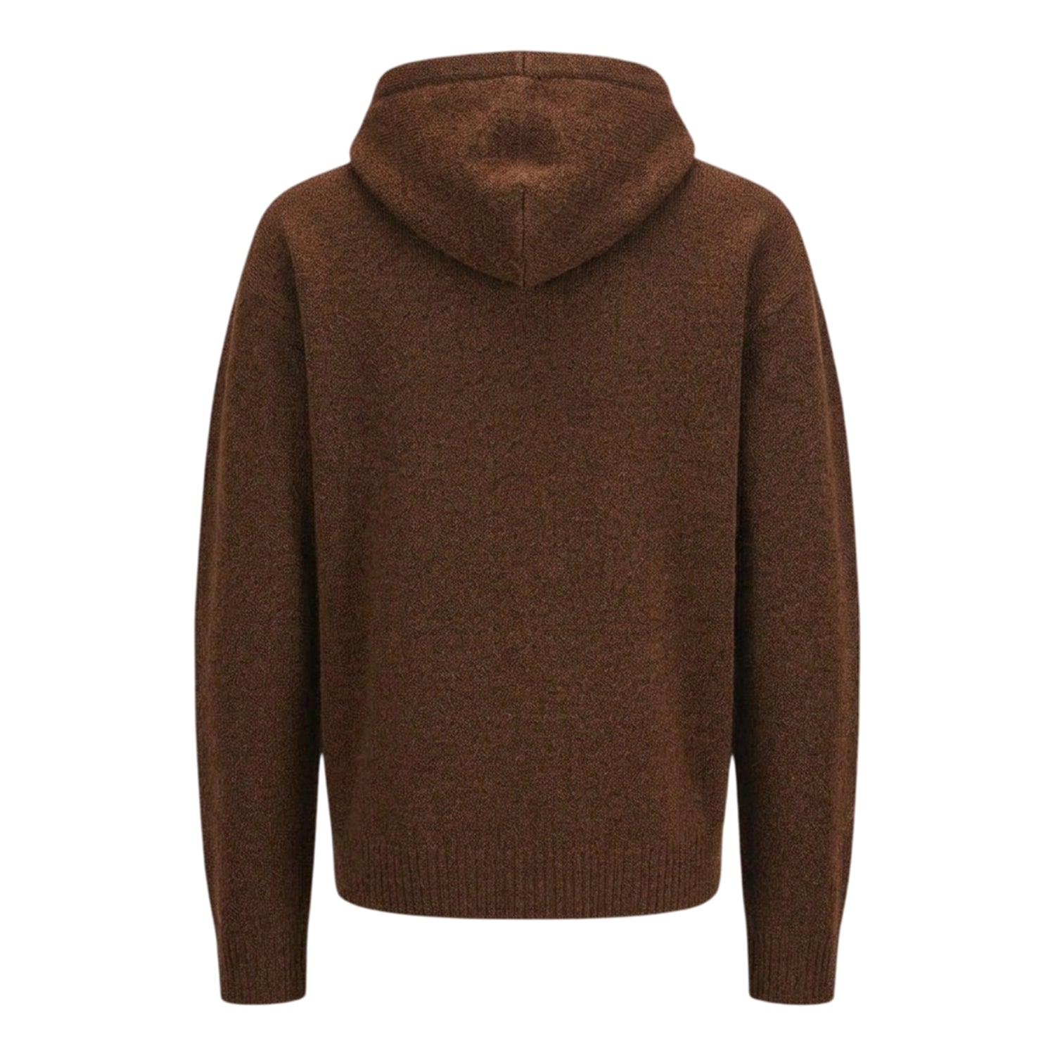 Brown - Back - Jack And Jones Mens Ollie Knitted Hoodie