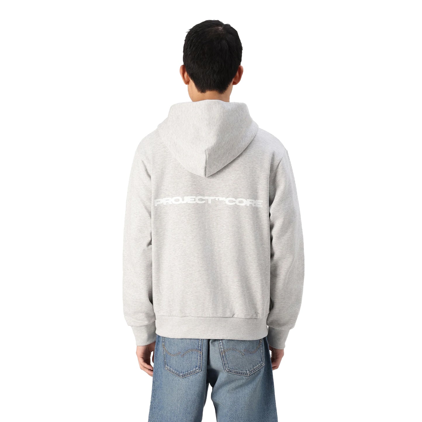 Grey - Back - Jack And Jones Mens Prime Graphic Print Regular Full Zip Hoodie