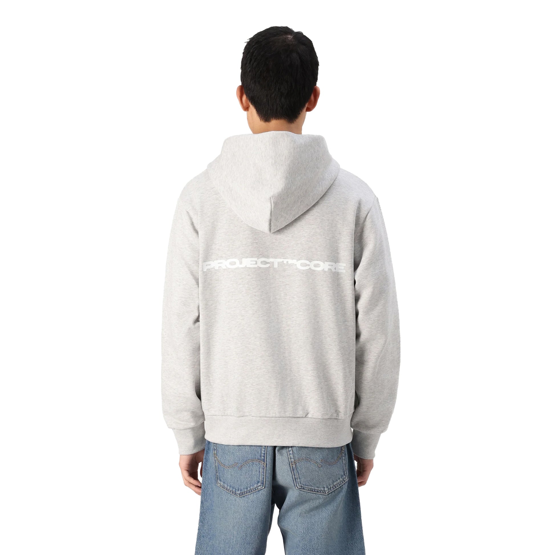Grey - Back - Jack And Jones Mens Prime Graphic Print Regular Full Zip Hoodie