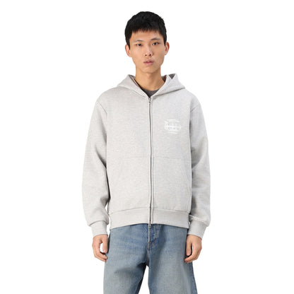 Grey - Side - Jack And Jones Mens Prime Graphic Print Regular Full Zip Hoodie