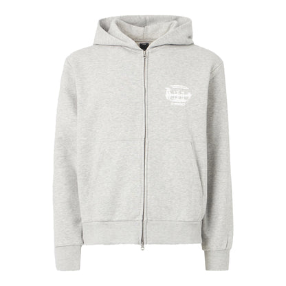 Grey - Front - Jack And Jones Mens Prime Graphic Print Regular Full Zip Hoodie