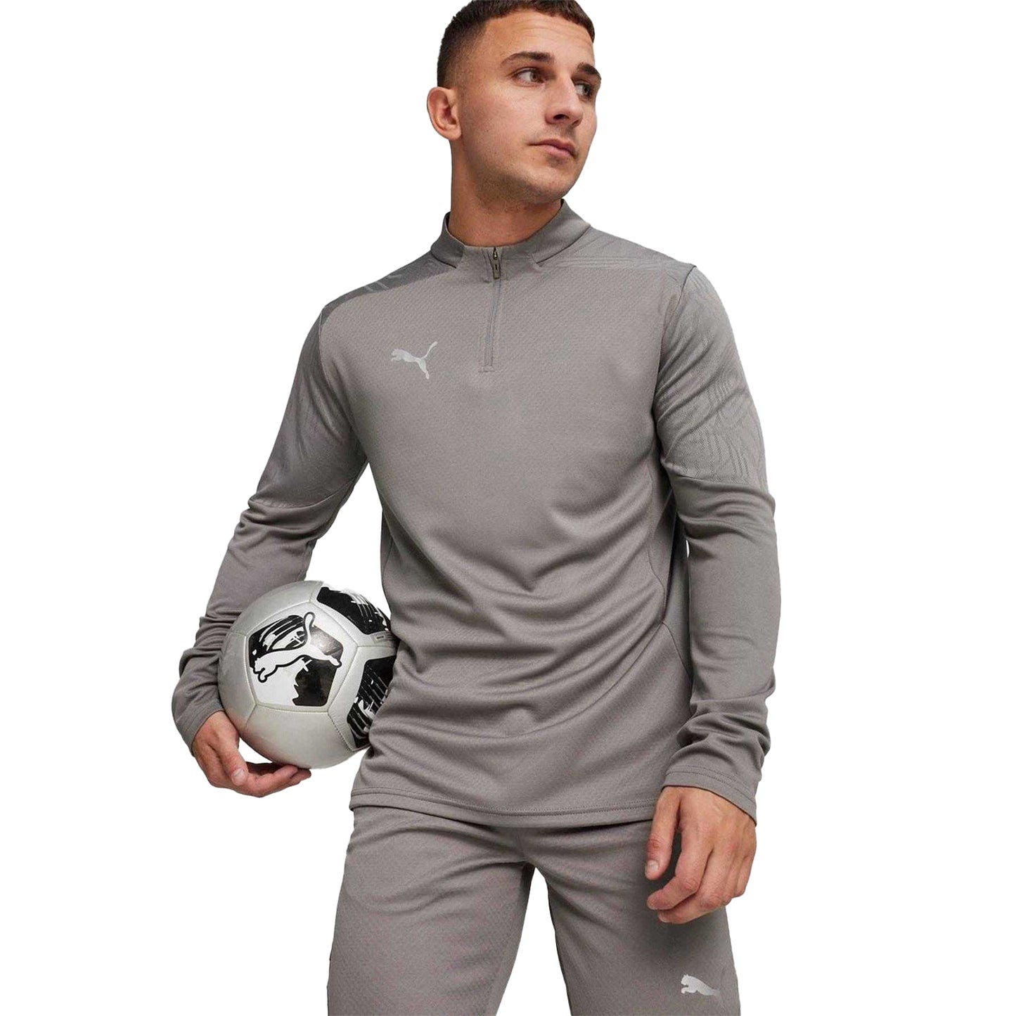Grey - Lifestyle - Puma Mens TeamFinal Quarter Zip Training Track Top