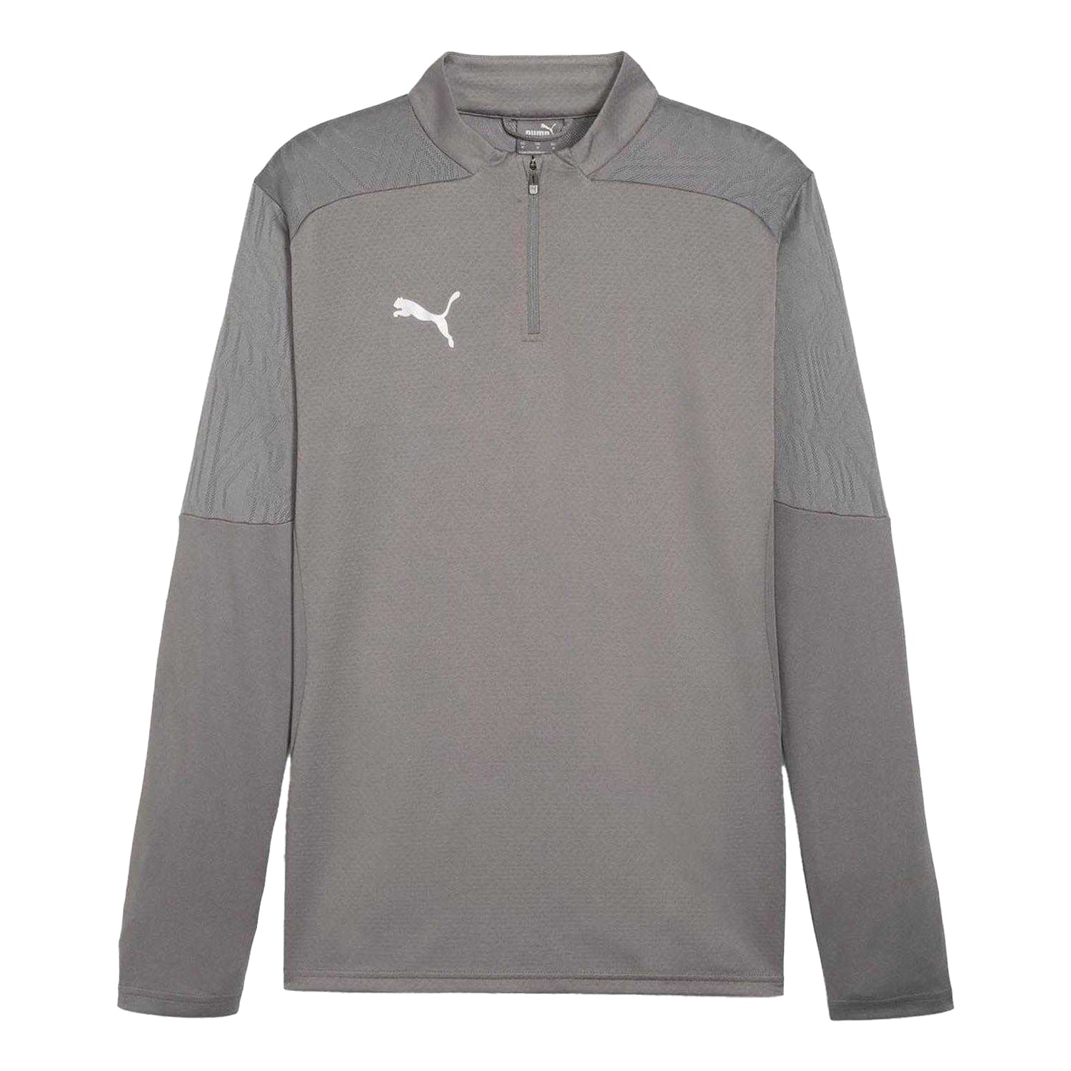 Grey - Front - Puma Mens TeamFinal Quarter Zip Training Track Top