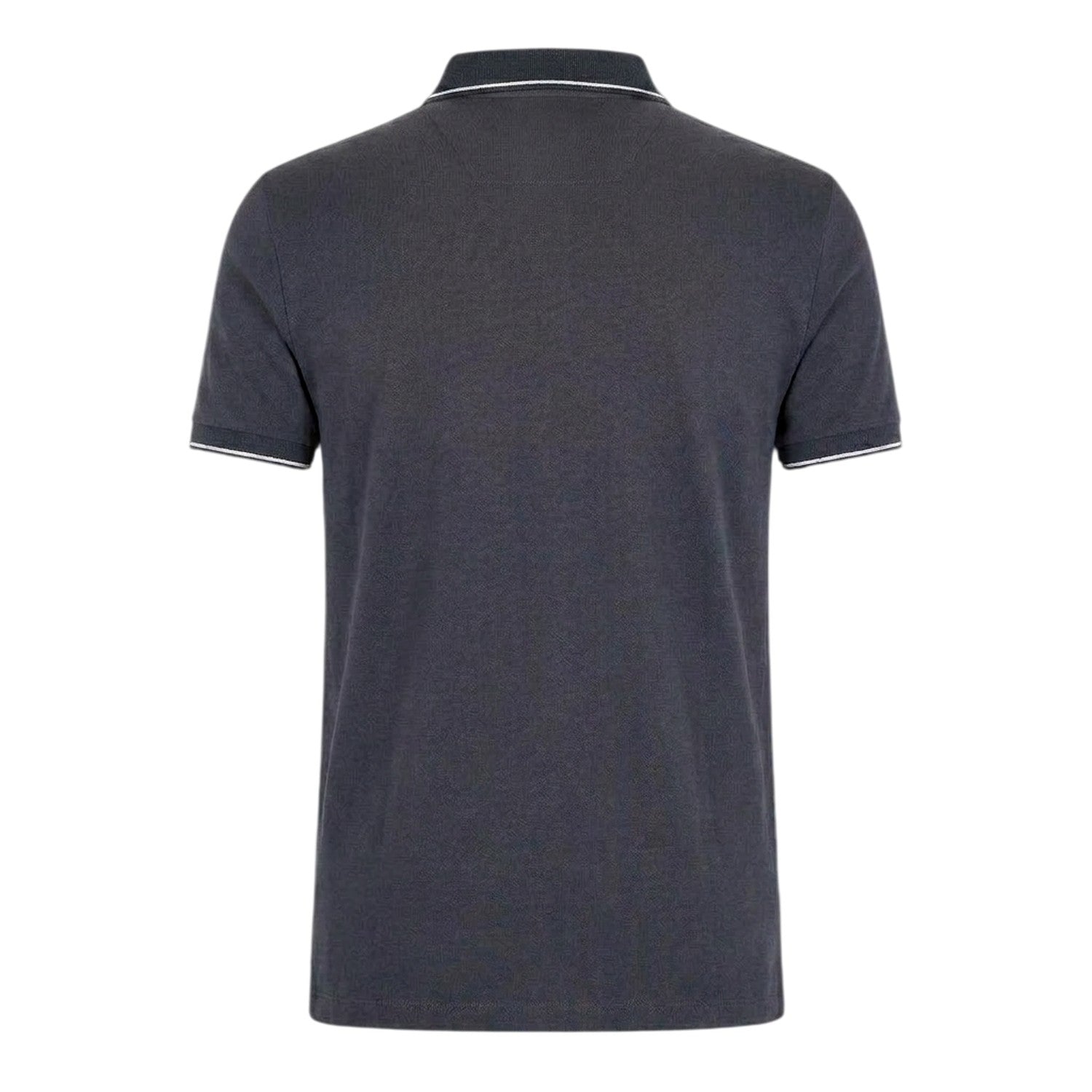 Navy - Back - Armani Exchange Mens Stripe Quarter Zip Polo Shirt