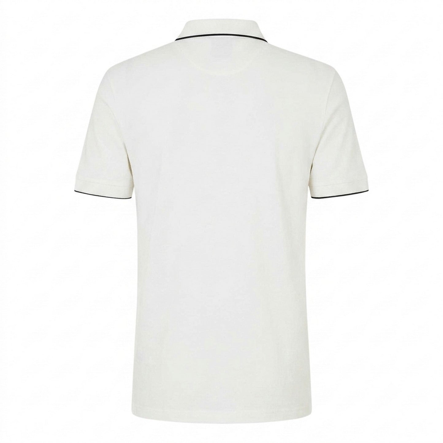 White - Back - Armani Exchange Mens Stripe Quarter Zip Polo Shirt