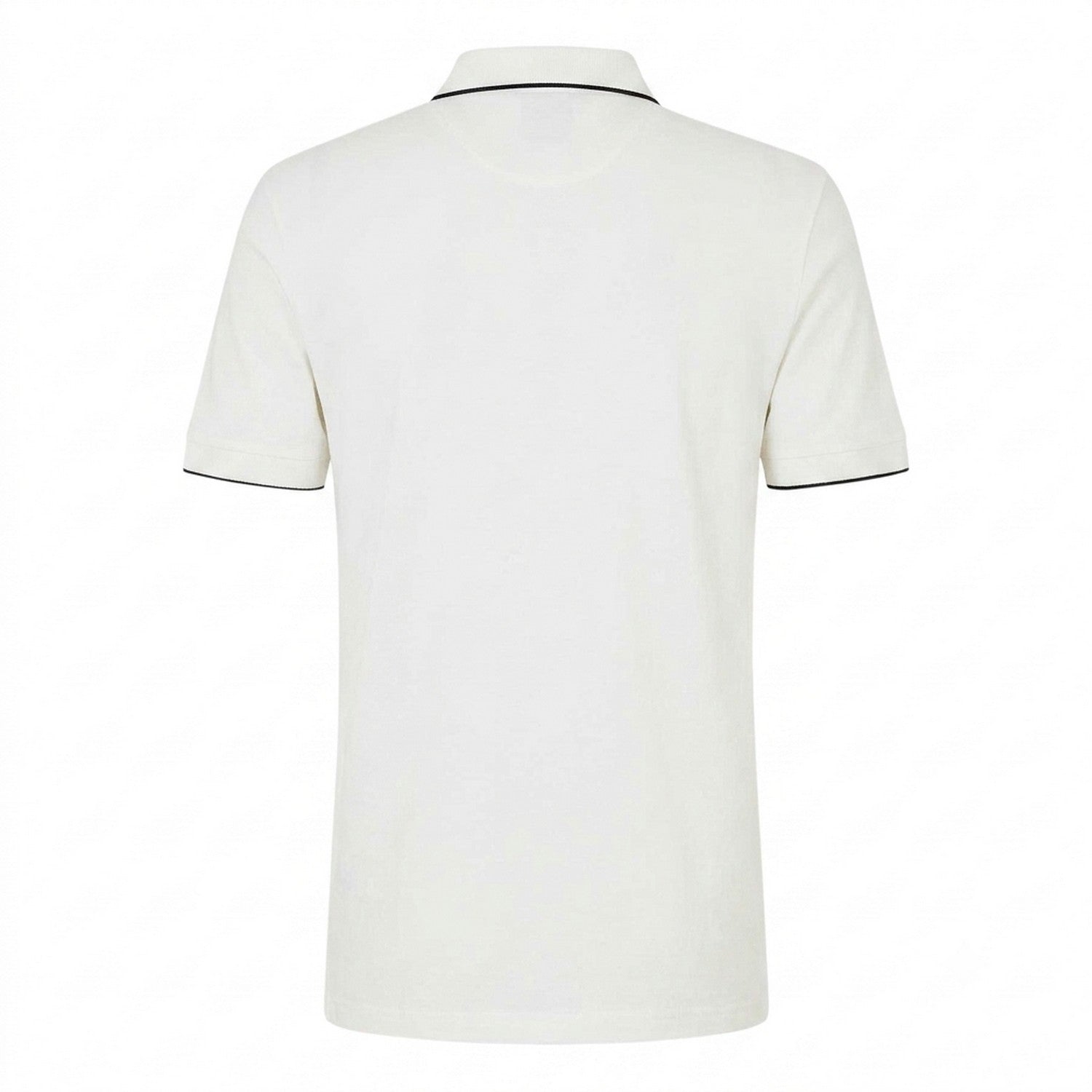 White - Back - Armani Exchange Mens Stripe Quarter Zip Polo Shirt