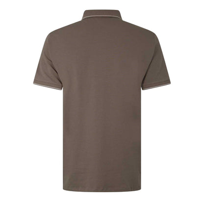 Cashew - Back - Armani Exchange Mens Stripe Quarter Zip Polo Shirt