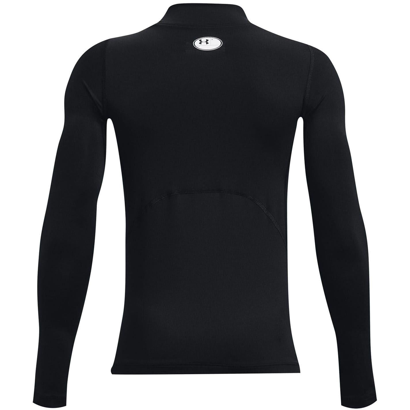 Black - Back - Under Armour Childrens-Kids Compression Fitted Long-Sleeved Base Layer Top