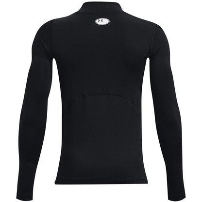 Black - Back - Under Armour Childrens-Kids Compression Fitted Long-Sleeved Base Layer Top