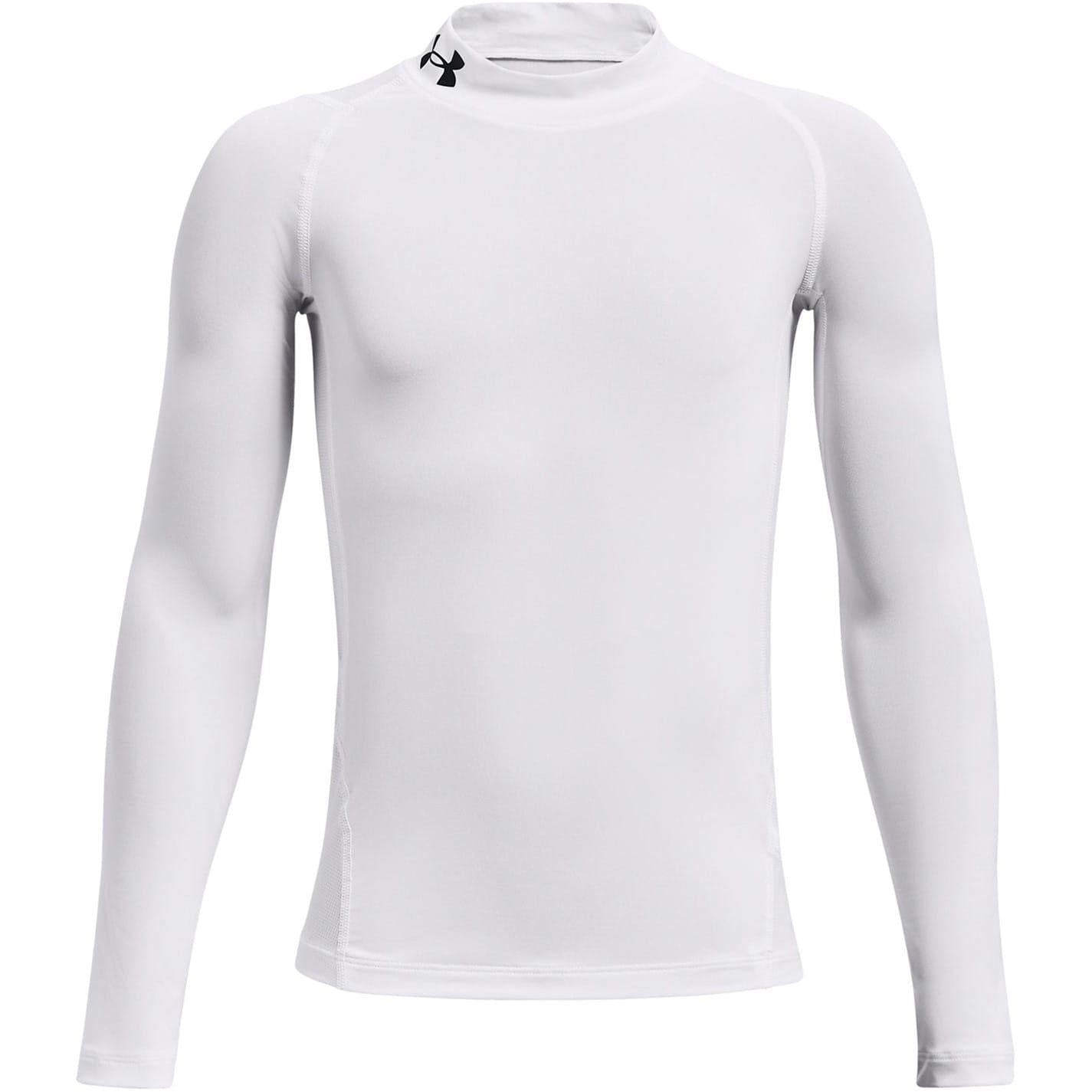 White - Front - Under Armour Childrens-Kids Compression Fitted Long-Sleeved Base Layer Top