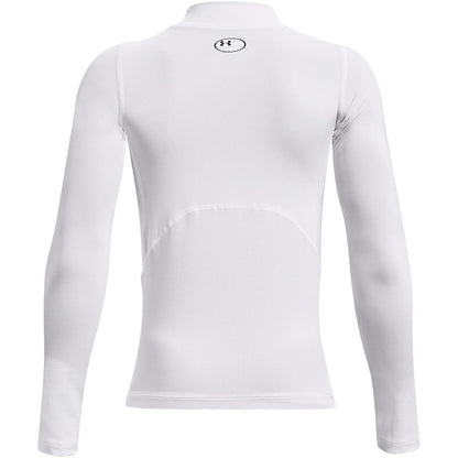 White - Back - Under Armour Childrens-Kids Compression Fitted Long-Sleeved Base Layer Top