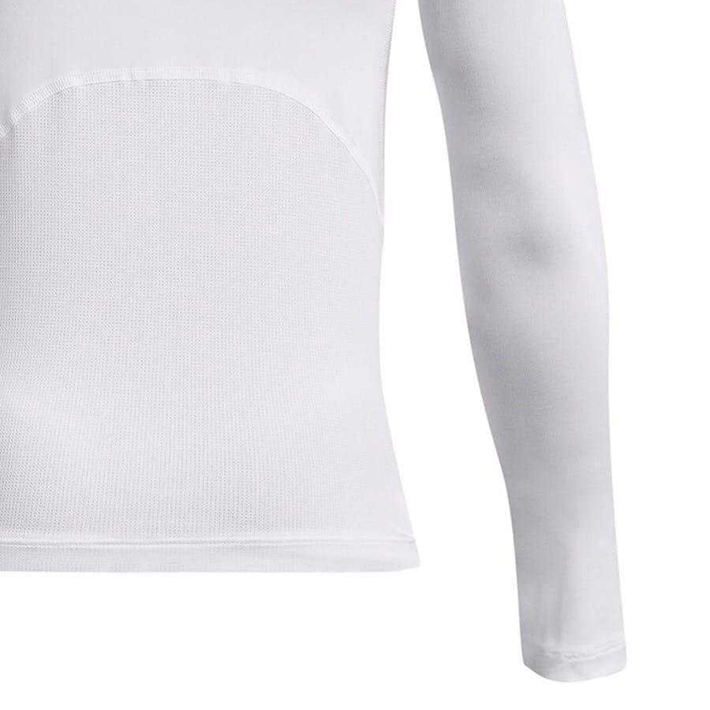 White - Side - Under Armour Childrens-Kids Compression Fitted Long-Sleeved Base Layer Top