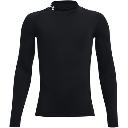 Black - Front - Under Armour Childrens-Kids Compression Fitted Long-Sleeved Base Layer Top