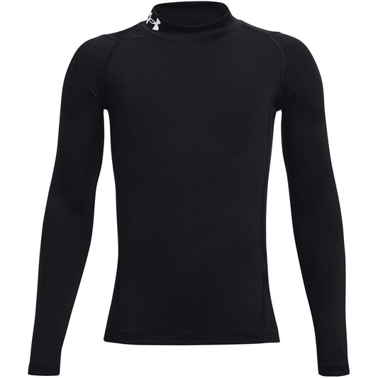 Black - Front - Under Armour Childrens-Kids Compression Fitted Long-Sleeved Base Layer Top