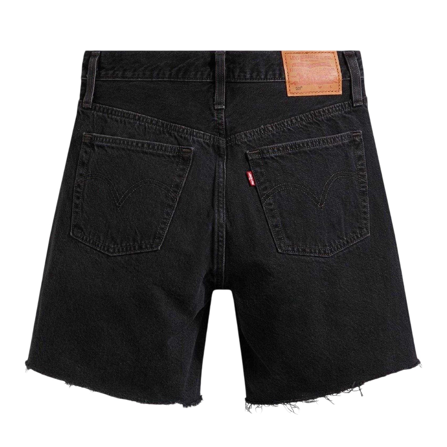 Black - Back - Levis Womens-Ladies 501 Mid Thigh Shorts
