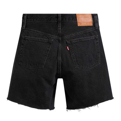 Black - Back - Levis Womens-Ladies 501 Mid Thigh Shorts