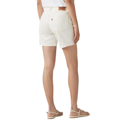 White - Back - Levis Womens-Ladies 501 Mid Thigh Shorts