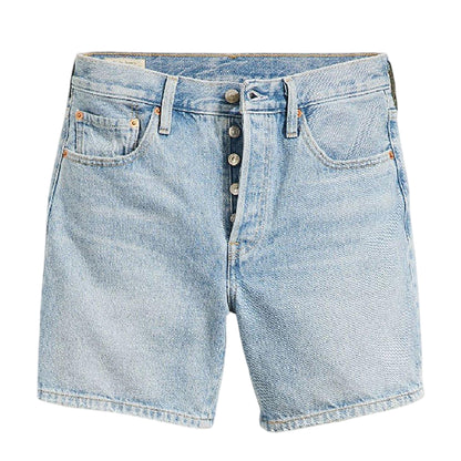 Blue - Front - Levis Womens-Ladies 501 Mid Thigh Shorts