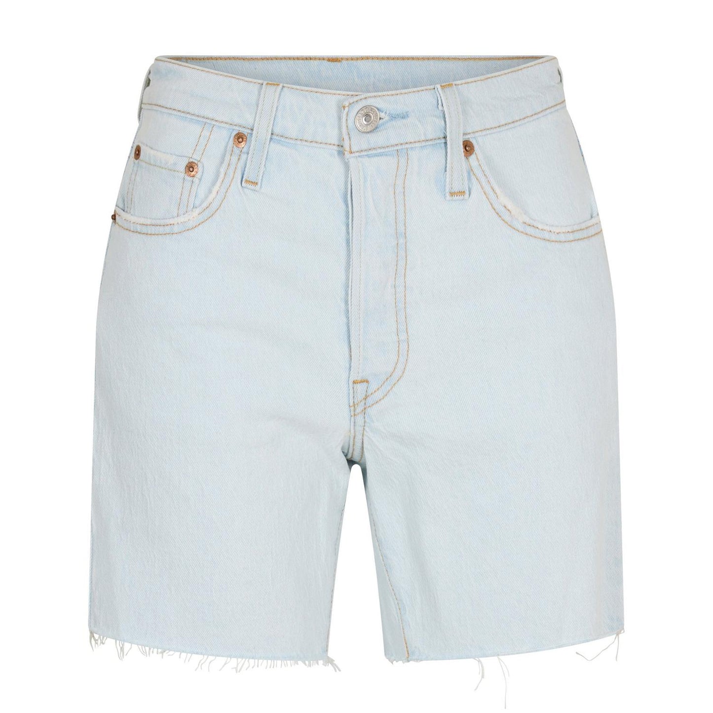 Light Blue - Front - Levis Womens-Ladies 501 Mid Thigh Shorts