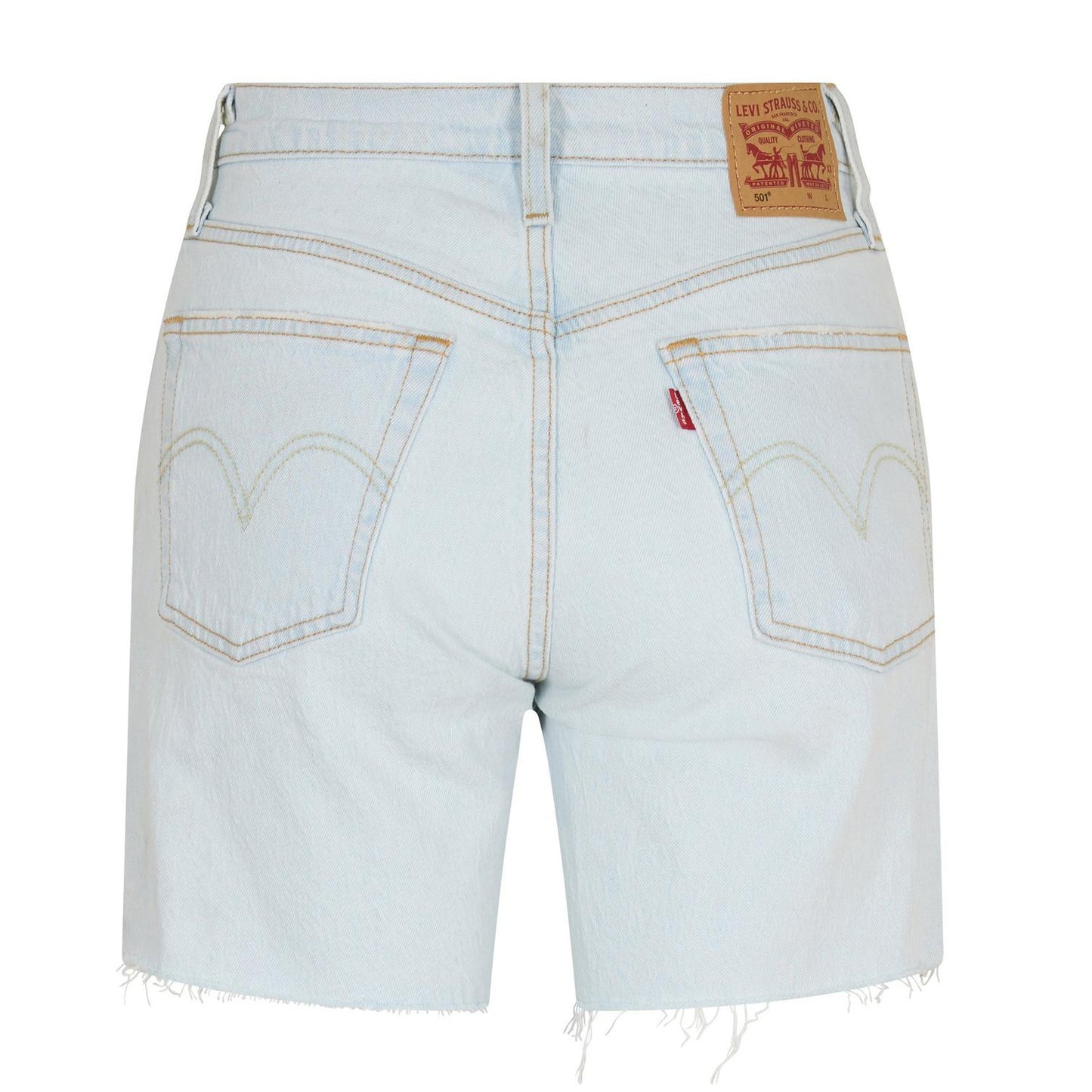 Light Blue - Back - Levis Womens-Ladies 501 Mid Thigh Shorts