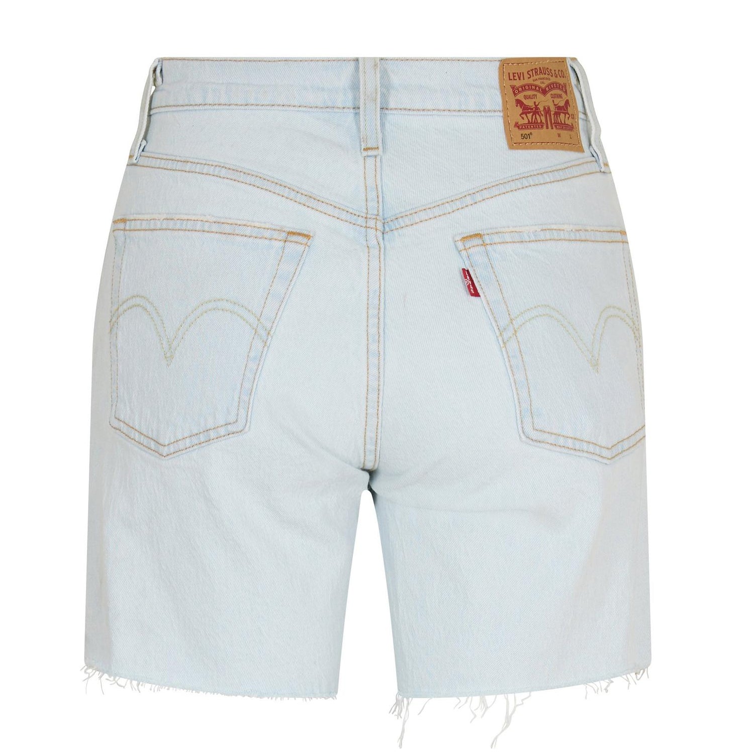 Light Blue - Back - Levis Womens-Ladies 501 Mid Thigh Shorts