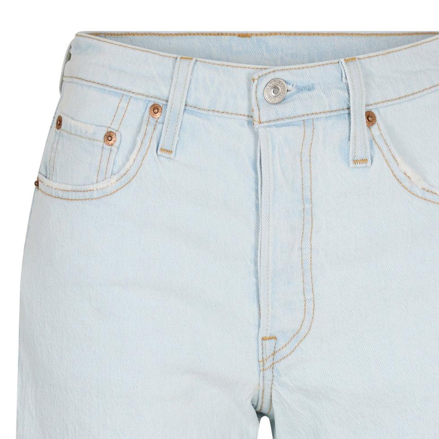 Light Blue - Side - Levis Womens-Ladies 501 Mid Thigh Shorts