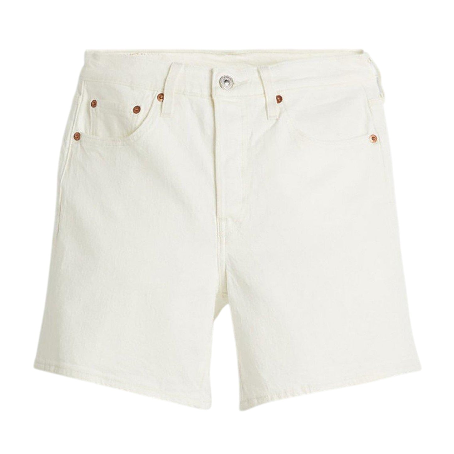 White - Front - Levis Womens-Ladies 501 Mid Thigh Shorts