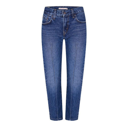 Blue - Front - Levis Womens-Ladies Middy Straight Leg Jeans