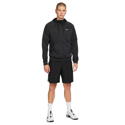 Black - Side - Nike Mens Dri-FIT Training Full Zip Hoodie