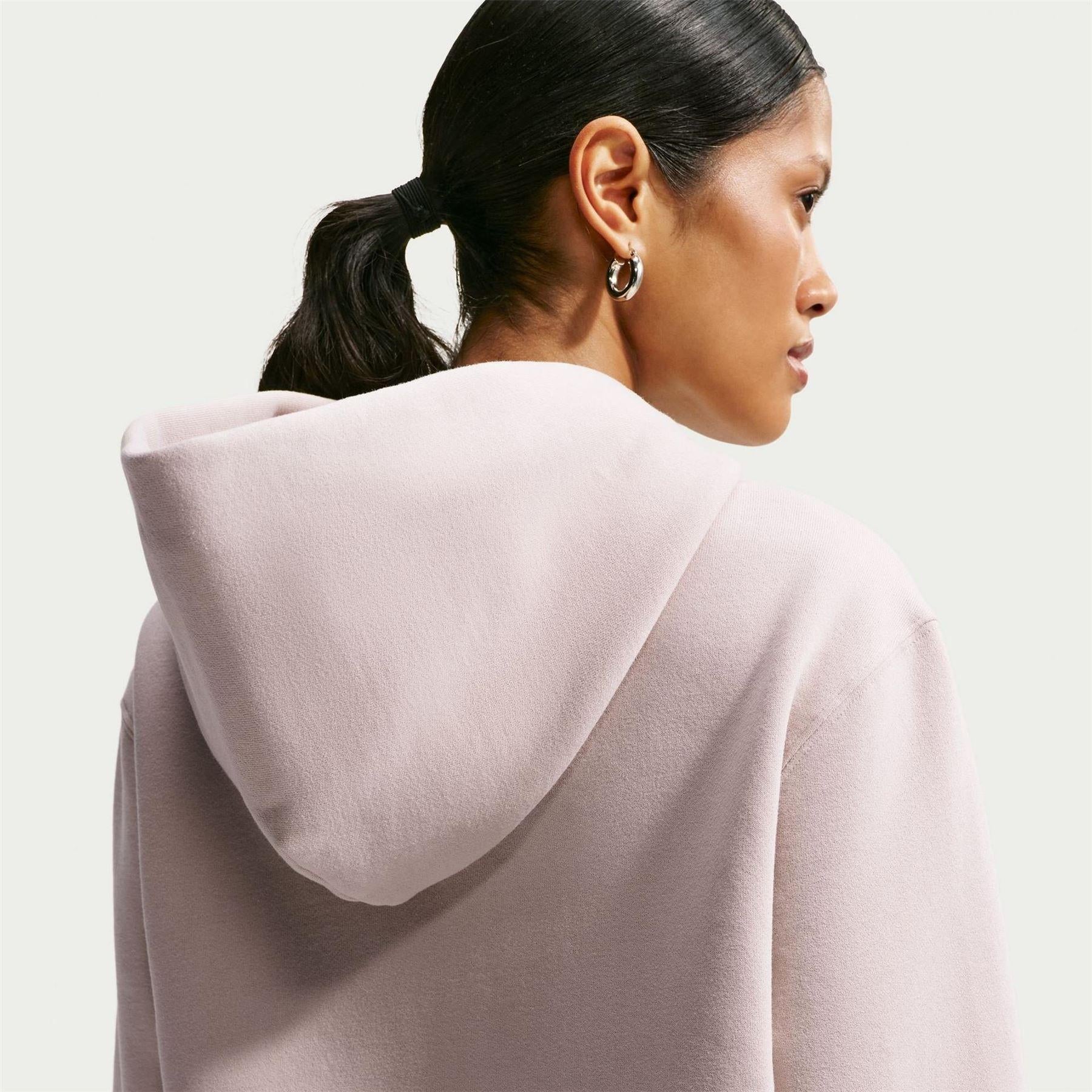 Cream - Back - Nike Womens-Ladies Phoenix Fleece Pull Over Hoodie